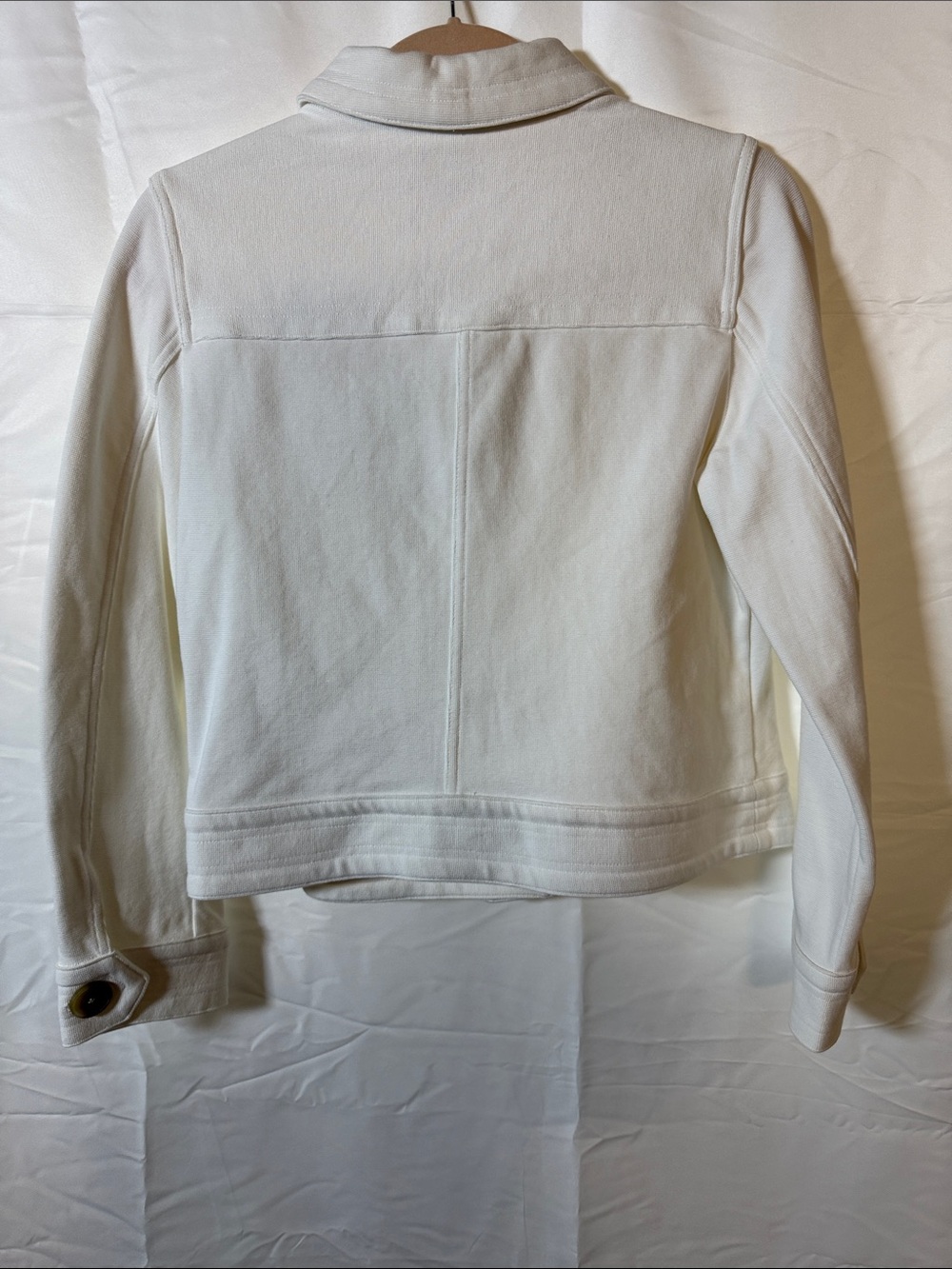Chico's Cream Button-Front Jean Jacket - Picture 5 of 6